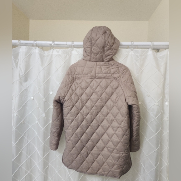Quilted Hooded Jacket in Taupe - Picture 2 of 7
